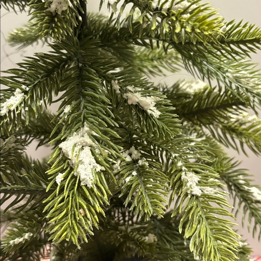 Threshold 31” Faux Pine Tree with Light Flocking/Snow in Cream Pot